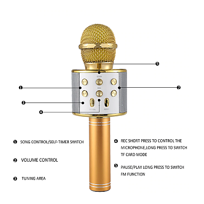 Microfon WS-858 Karaoke Wireless cu Bluetooth  cu Boxa inclusa