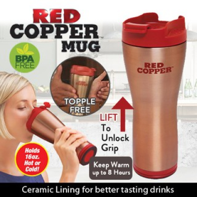 Cana Termos Red Copper Mug cu interior ceramic