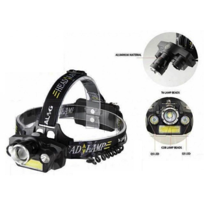 Lanterna de CAP cu zoom T44, LED Q5, COB, T6