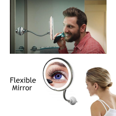 Oglinda cosmetica flexibila cu LED si factor marire 10x