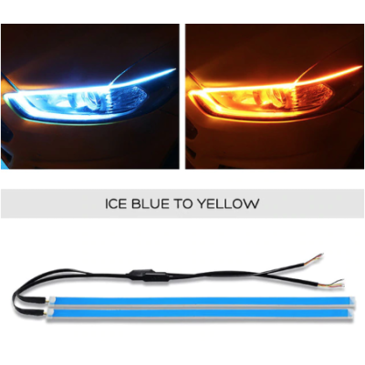 Set 2 Benzi Matrix 45CM LED flexibile pentru faruri-alb si galben