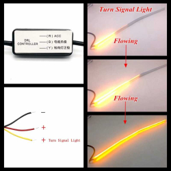 Set 2 Benzi Matrix 60CM LED flexibile pentru faruri-alb si galben