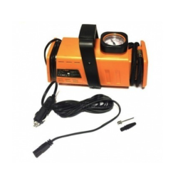 Set compresor ORANGE si 3 adaptoare pentru umflat mingi si saltele