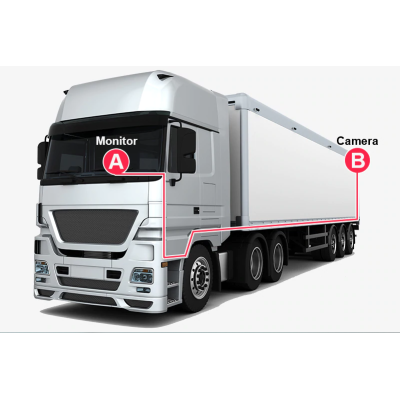 Set Monitor auto 2 camere metalice pentru tiruri  autocare  camioane
