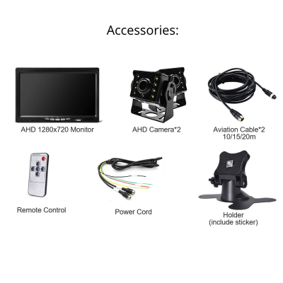 Set Monitor auto 2 camere metalice pentru tiruri  autocare  camioane