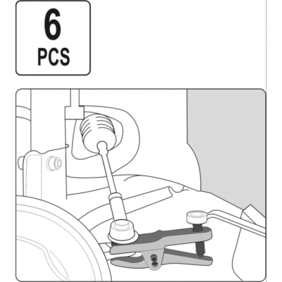 Trusa 6 prese extractoare PIVOTI  rotule  capete de bara