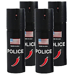 4 X Spray POLICE paralizant de buzunar cu Chilli 