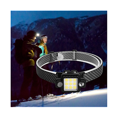 Lanterna de cap 9 LED COB/XPG KL533 5W 1000lm  USB magnet