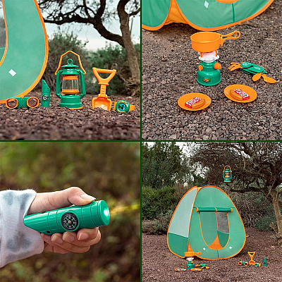 Set camping exterior/interior pentru copii multicolor