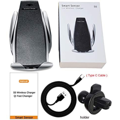 Suport auto S5 cu incarcare wireless pentru telefon Suport auto S5 cu incarcare wireless pentru telefon
