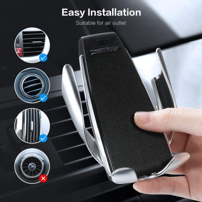 Suport auto S5 cu incarcare wireless pentru telefon Suport auto S5 cu incarcare wireless pentru telefon