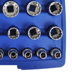 Set chei tubulare bihexagonale 19 piese