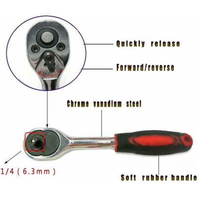 Trusa 46 Piese chei tubulare si biti 