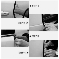 Banda Protectie Usa Auto Neagra din Cauciuc 5M  Banda Protectie Usa Auto Neagra din Cauciuc 5M