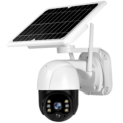 Camera de supraveghere Wifi cu Panou Solar Atasat si Senzor de Miscare alert PTZ