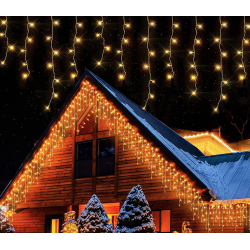 Instalatie 20 metri ALB CALD 500 LED tip turturi franjuri