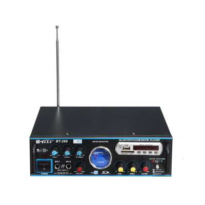 Amplificator profesional tip statie BT 266 cu Bluetooth MP3 Player si Radio FM 2 x 80W