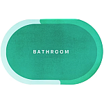 UB Covoras oval pentru baie model Bathroom absorbant si antiderapant 88x60cm VERDE