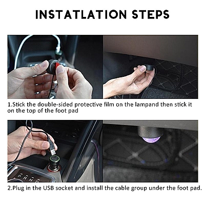 Set 4 Lumini Interior Auto A10 USB LED RGB Star Light