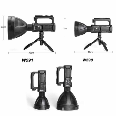 Lanterna de Mana W590 cu TREPIED , Baterie Externa 1000W LED foarte puternic P50 Lanterna de Mana W590 cu TREPIED , Baterie Externa 1000W LED foarte puternic P50