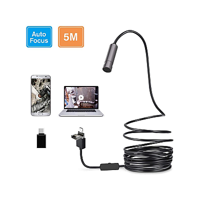 Endoscop Camera Android 10 Metri Waterproof Universala Slim pentru Inspectie Auto Conectare MicroUsb