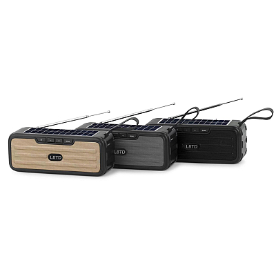 Boxa Portabila L8TD Neagra Bluetooth USB Radio Lanterna cu incarcare solara