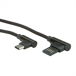 Cablu de incarcare USB C in unghi 90 grade Gaming negru