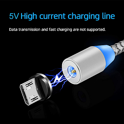 Cablu magnetic 3 in 1 de incarcare si transfer 3A fast charge