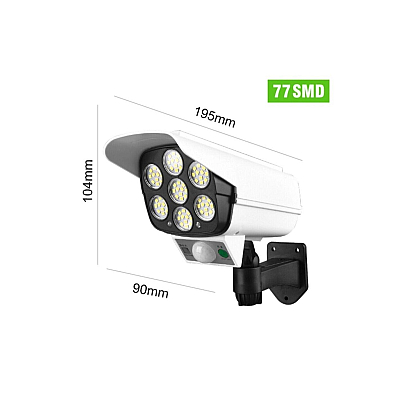 Camera Falsa WW-2178T cu Panou Solar, 77 LED, Senzor de Miscare