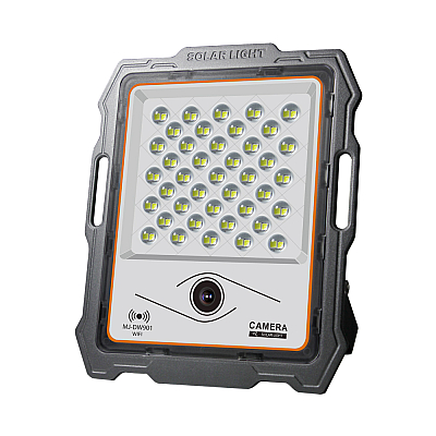 Proiector LED MJ-DW902 cu panou solar si camera WiFi, 200W lumina alba, telecomanda