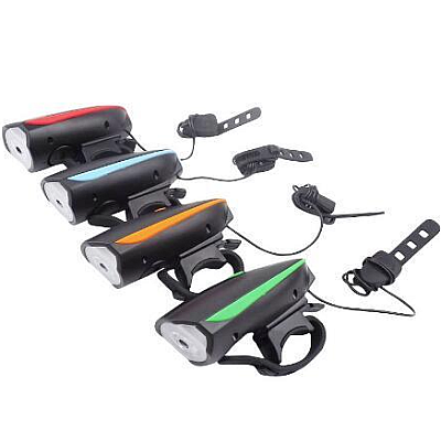 Kit 7588 lanterna pentru bicicletă cu Claxon reincarcabil prin USB