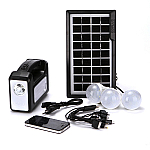 Kit solar GD-Lite 3 dotat cu dispozitive USB cu 3 becuri LED + acumulator de mare capacitate