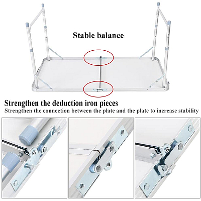 Masa Pliabila Portabila 120 x 60 x 70/62/55 cm