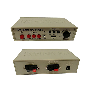 Portavoce-megafon auto 12V cu inregistrare si slot USB 40W  Rosie Dreptunghiulara