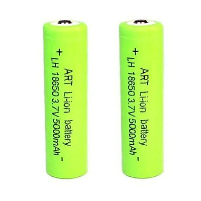 Set 2 Acumulatori VERZI Li-Ion tip 18650 , 5000mAh, 3.7V, terminal cu varf