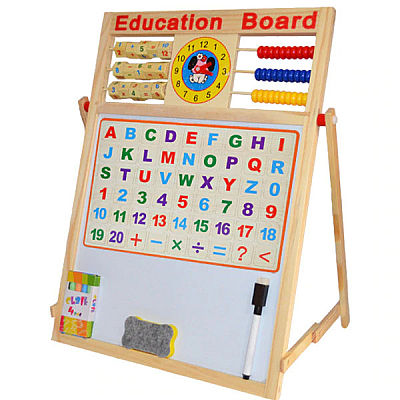 Tabla magnetica de scris cu doua fete si socotitoare Education Board Mare 46cm x 41cm