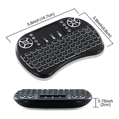 Tastatura Mini I8 Touchpad, Neagra