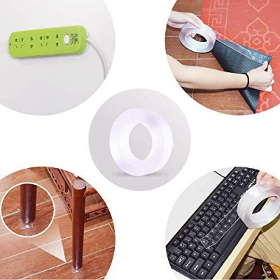 Banda Ivy Grip 5M din SILICON transparent dublu adeziva incolora Banda Ivy Grip 5M din SILICON transparent dublu adeziva incolora