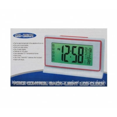 Ceas digital cu alarma DS-3601 control vocal temperatura si calendar