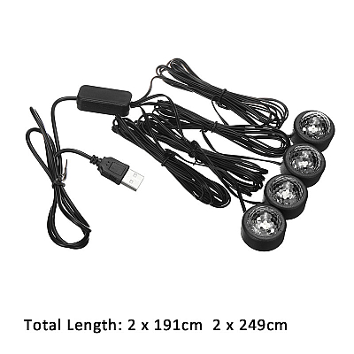 Set 4 Lumini Interior Auto A10 USB LED RGB Star Light