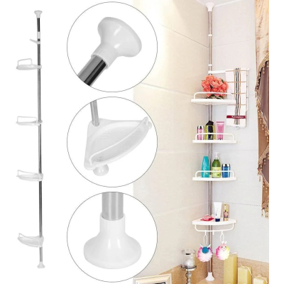 Etajera colt pentru baie Multi Corner Shelf GY-188 inaltime 100-320 cm
