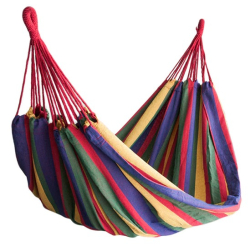 Hamac Dublu 160x200  cu bara LEMN din bumbac ROSU