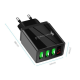 Incarcator PRIZA 3 USB cu DISPLAY LED Inteligent negru Adaptor 220V
