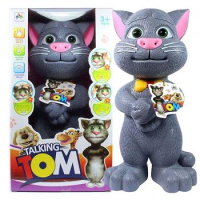 Jucarie Vorbitoare Talking Tom cu Papion GRI Mare