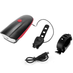 Kit 7588 lanterna pentru bicicletă cu Claxon reincarcabil prin USB