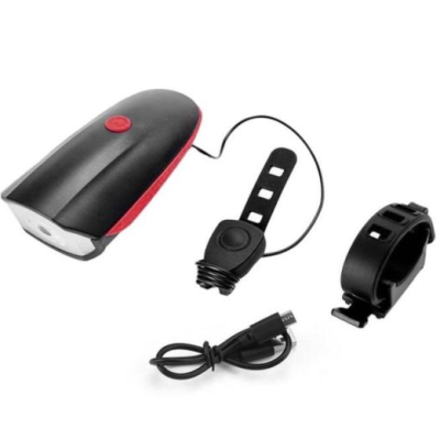 Kit 7588 lanterna pentru bicicletă cu Claxon reincarcabil prin USB