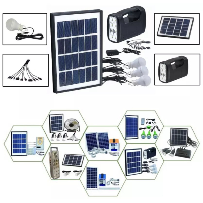 Kit solar GD-Lite 7 este dotat cu dispozitive USB cu 3 becuri si leduri