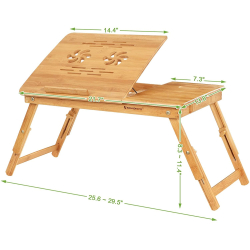 Masa pliabila din BAMBUS pentru laptop cu design Ergonomic