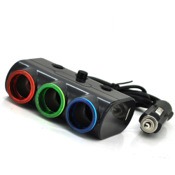 Priza auto 12V/24V Olesson 1523  cu 5 intrari 120W negru