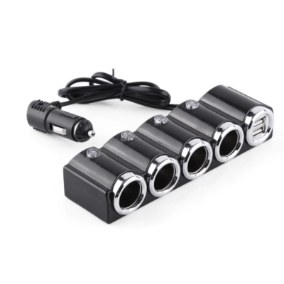 Priza auto 1504 cu 6 intrari  12V  In-Car negru MULTIPLICATOR